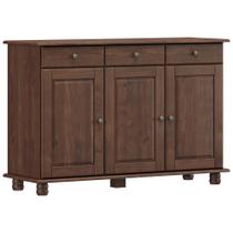 Aparador Buffet Para Sala de Jantar 3 Portas 3 Gavetas Rústico Lazuli F06 Café - Lyam Decor Aparador Buffet Para Sala de Jantar 3 Portas 3 Gavetas Rústico Lazuli F06 Café - Lyam Decor