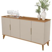 Aparador Buffet Para Sala de Jantar 4 Portas 160cm Dante L05 Jequitibá Off White Fosco - Lyam Decor