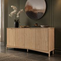 Aparador Buffet Para Sala de Jantar 4 Portas 167cm Madeira Maciça Benton F06 Tauari - Lyam Decor Aparador Buffet Para Sala de Jantar 4 Portas 167cm Madeira Maciça Benton F06 Tauari - Lyam Decor