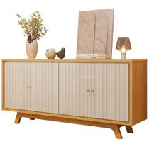 Aparador Buffet Para Sala de Jantar 4 Portas 180cm Junia D05 Cedro Off White - Lyam Decor Aparador Buffet Para Sala de Jantar 4 Portas 180cm Junia D05 Cedro Off White - Lyam Decor