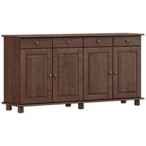 Aparador Buffet Para Sala de Jantar 4 Portas 4 Gavetas Rústico Lazuli F06 Café - Lyam Decor Aparador Buffet Para Sala de Jantar 4 Portas 4 Gavetas Rústico Lazuli F06 Café - Lyam Decor