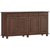 Aparador Buffet Para Sala de Jantar 4 Portas 4 Gavetas Rústico Lazuli F06 Café - Lyam Decor