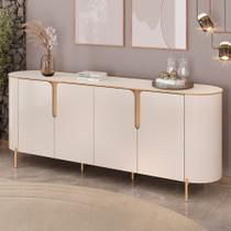 Aparador Buffet Para Sala de Jantar 4 Portas Orgânico Lia D05 Off White - Lyam Decor Aparador Buffet Para Sala de Jantar 4 Portas Orgânico Lia D05 Off White - Lyam Decor