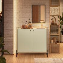 Aparador Buffet para Sala de Jantar 92cm 2 Portas Pés em Aço Carbono Linus