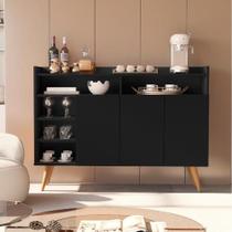 Aparador Buffet Para Sala Duas Portas Duas Prateleiras Celta - Giga Móveis Cor:Black Aparador Buffet Para Sala Duas Portas Duas Prateleiras Celta - Giga Móveis Cor:Black