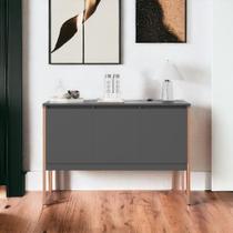 Aparador Buffet para Sala Industrial Oslo Preto Cobre