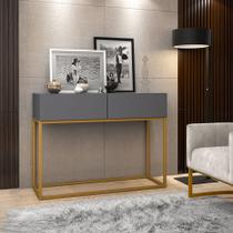 Aparador Buffet Pequeno 2 Gavetas Eros 90cm Bancada Para Bar Em Casa Cantinho do Café Luxuoso e Moderno Pé Dourado Aparador Buffet Pequeno 2 Gavetas Eros 90cm Bancada Para Bar Em Casa Cantinho do Café Luxuoso e Moderno Pé Dourado