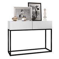 Aparador Buffet Pequeno 2 Gavetas Eros 90cm Bancada Para Bar Em Casa Cantinho do Café Luxuoso e Moderno Pé Preto