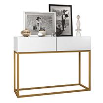 Aparador Buffet Pequeno Com Pés de Ferro Dourado Eros 90cm - Casa Detalhe