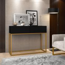 Aparador Buffet Pequeno Com Pés de Ferro Dourado Eros 90cm Aparador Buffet Pequeno Com Pés de Ferro Dourado Eros 90cm