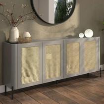 Aparador Buffet Porta Sextavada 180cm Pés Metal 100% MDF
