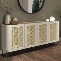 Aparador Buffet Porta Sextavada 180cm Pés Metal 100% MDF