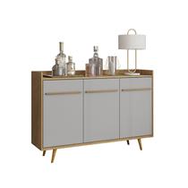 Aparador Buffet Quartzo Cinamomo com Off-White - BECHARA Aparador Buffet Quartzo Cinamomo com Off-White - BECHARA
