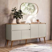 Aparador Buffet Ravi 4 Portas 1 Gaveta Off White/Nature - Peternella