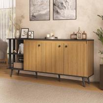 Aparador Buffet Retrô 3 Portas 2 Nichos MDP 180CM Mel Multimóveis Aparador Buffet Retrô 3 Portas 2 Nichos MDP 180CM Mel Multimóveis