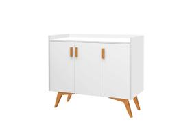 Aparador Buffet Retrô 3 Portas Classic Branco - Móvebrinque