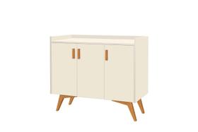 Aparador Buffet Retrô 3 Portas Classic Off White - Móvebrinque