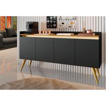 Aparador Buffet Retro 4 Portas 1,60x0,81 Com Pés para Sala Estar Jantar Luxo Gd