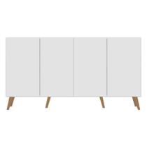 Aparador Buffet Retrô Multimóveis 4 Portas Branco/natural Aparador Buffet Retrô Multimóveis 4 Portas Branco/natural