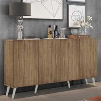 Aparador Buffet Retrô Multimóveis Veneza 4 Portas FG3556 Rustic/Branco Aparador Buffet Retrô Multimóveis Veneza 4 Portas FG3556 Rustic/Branco