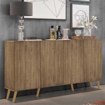 Aparador Buffet Retrô Multimóveis Veneza 4 Portas FG3556 Rustic/Natural Aparador Buffet Retrô Multimóveis Veneza 4 Portas FG3556 Rustic/Natural