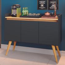 Aparador Buffet Retrô Pés Palito Cantinho Do Café Gold 3 Portas - Cores Diversas Preto/Mel Aparador Buffet Retrô Pés Palito Cantinho Do Café Gold 3 Portas - Cores Diversas Preto/Mel