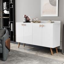 Aparador Buffet Sala 4 Portas Beatriz Pés Palito Cores MJM Casa dos Móveis