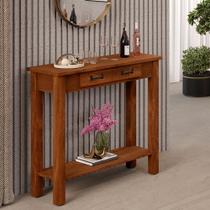 Aparador Buffet Sala De Estar 01 Gaveta 100cm W02 New Rústico Madeira Maciça Imbuia - Lyam Decor