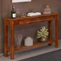 Aparador Buffet Sala De Estar 01 Gaveta 145cm W02 New Rústico Madeira Maciça Imbuia - Lyam Decor