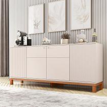 Aparador Buffet Sala De Estar 4 Portas 180cm Visari C01 - D'rossi Off White-freijó Aparador Buffet Sala De Estar 4 Portas 180cm Visari C01 - D'rossi Off White-freijó