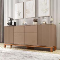 Aparador Buffet Sala De Estar 4 Portas 180cm Visari Marrom/freijó C01 - D'rossi Aparador Buffet Sala De Estar 4 Portas 180cm Visari Marrom/freijó C01 - D'rossi