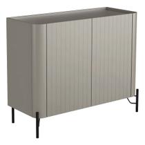 Aparador Buffet Sala de Jantar 2 Portas Brise Pés Industrial Preto Naim I03 Grigio - Lyam Decor Aparador Buffet Sala de Jantar 2 Portas Brise Pés Industrial Preto Naim I03 Grigio - Lyam Decor