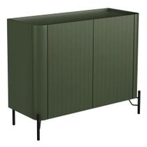 Aparador Buffet Sala de Jantar 2 Portas Brise Pés Industrial Preto Naim I03 Musgo - Lyam Decor Aparador Buffet Sala de Jantar 2 Portas Brise Pés Industrial Preto Naim I03 Musgo - Lyam Decor