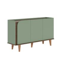 Aparador Buffet Sala De Jantar 3 Portas Ewa 136cm Verde Pistache-amêndoa C04 - D'rossi