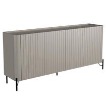 Aparador Buffet Sala de Jantar 4 Portas Brise Pés Industrial Preto Naim I03 Grigio - Lyam Decor Aparador Buffet Sala de Jantar 4 Portas Brise Pés Industrial Preto Naim I03 Grigio - Lyam Decor
