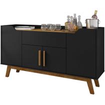 Aparador Buffet Sala de Jantar com 04 Portas 01 Gaveta Future B02 Preto Cinamomo - Lyam Decor