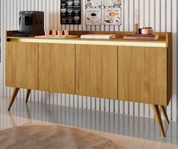 Aparador Buffet Sala Gold 4 Portas com Pés de Madeira Maciça Aparador Buffet Sala Gold 4 Portas com Pés de Madeira Maciça