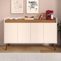 Aparador Buffet Sala Hall De Entrada Cantinho Do Café Retrô Prateleira Interna Lívia 4 Portas - Lojas G2