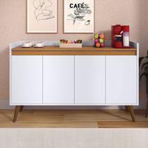 Aparador Buffet Sala Hall De Entrada Cantinho Do Café Retrô Prateleira Interna Lívia 4 Portas - Lojas G2