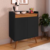 Aparador Buffet Sala Retrô Cantinho Café Hall De Entrada 2 Portas Vitoria Cor Preto / Freijó Aparador Buffet Sala Retrô Cantinho Café Hall De Entrada 2 Portas Vitoria Cor Preto / Freijó