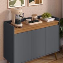 Aparador Buffet Sala Retrô Cantinho Café Hall De Entrada 3 Portas Vitoria Cor Cinza / Freijó Aparador Buffet Sala Retrô Cantinho Café Hall De Entrada 3 Portas Vitoria Cor Cinza / Freijó