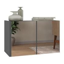 Aparador Buffet Suspenso Com Espelhos 2 Portas Multimóveis Mp8003 Grafite Grafite