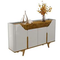 Aparador Buffet Tâmisa 4 Portas Ripado Em MDF Off White Naturalle Bechara Aparador Buffet Tâmisa 4 Portas Ripado Em MDF Off White Naturalle Bechara