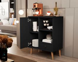 Aparador buffet tip top preto jalmac lm moveis