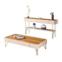 Aparador Buffet Vivant e Mesa de Centro Cadenza Pés em Aço Aparador Buffet Vivant e Mesa de Centro Cadenza Pés em Aço