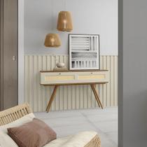 Aparador c/ Pés Torneados em Madeira 240cm e Painel Ripado