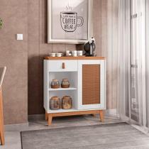 Aparador Café Sala Rubi 1 Porta 1 Gaveta com Pés de Madeira