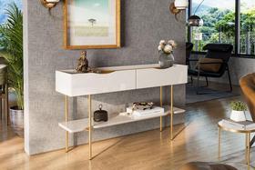 Aparador Cairo C/ Prateleira para Itens e Decoração Off White/ Freijó