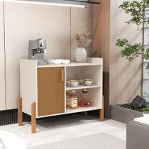 Aparador Cantinho Balcão do Café Luxor Com Pés de Madeira Cedro/Off White Aparador Cantinho Balcão do Café Luxor Com Pés de Madeira Cedro/Off White