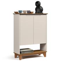 Aparador Cantinho do Café 2 Portas 68cm Hall Flow Off/Freijó - EJ Móveis